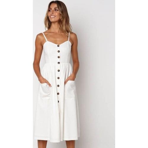 J-Bg Pink Summer Dresses With Buttons