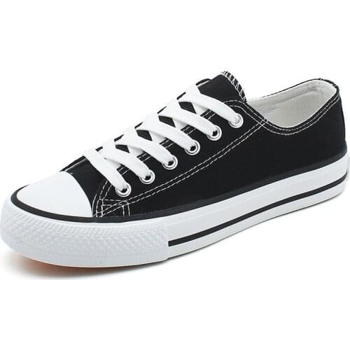 Spring Autumn Womens Canvas Casual Flat Sneakers Comfortable Student Low Top Vulcanize Shoes Lace Up PW043