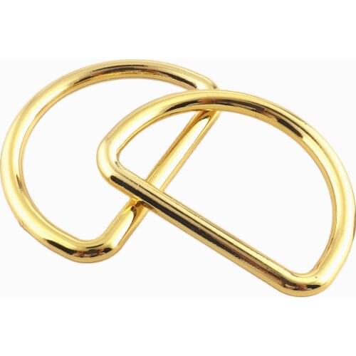 D Ring ID: 40mm Zinc Alloy Gold Loops Strap Buckle Hook Charm Making Hardware Jewelry Purse Handbag Bag DIY Accessories