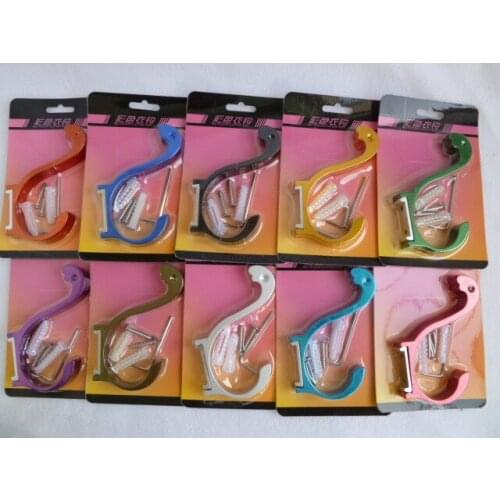 Space aluminum color clothing hook door after the bathroom hook colorful swan up and down single hook factory spot Taobao hot