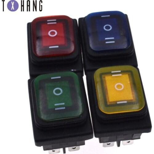 4Pcs Rocker Toggle Switch On-Off-On 6 Pins 12V DC Car Boat Automobiles Waterproof LED Latching Switches diy electronics