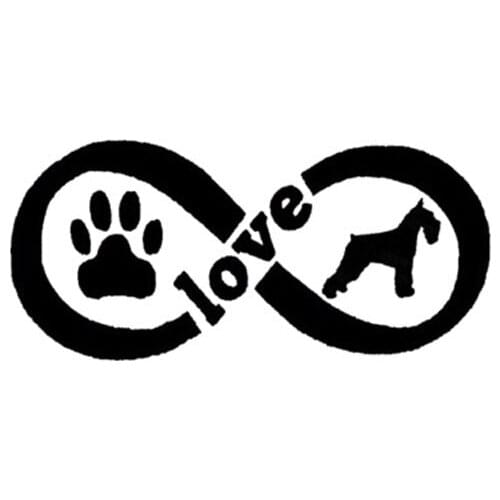16CM*7.5CM Creative LOVE Vinyl Schnauzer Dog Paws Are Window Car Sickers C5-0617