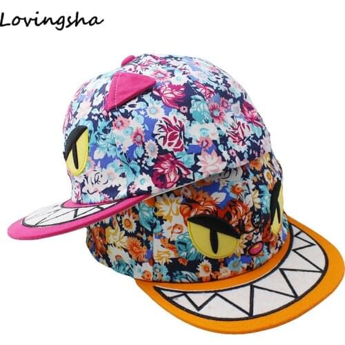 LOVINGSHA Boy Baseball Caps 3-8 Years Old Kid Cute Monster Design Snapback Caps High Qaulity Adjustable Cap For Girl CC083