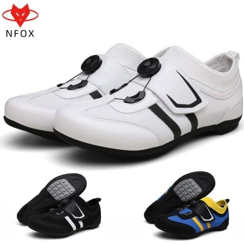 Mtb mountain bicycle men women mountainbike Synthetic Rubber Breathable Waterproof Lockless cycling shoes Black white Blue