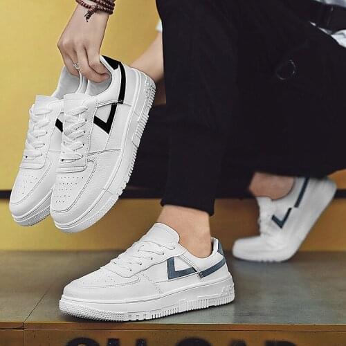 2020 New Spring Tide Shoes Men Casual Sneakers Outdoor Sports Board Shoes Men Flat Lace-up Low Top White Shoes Zapatos De Hombre