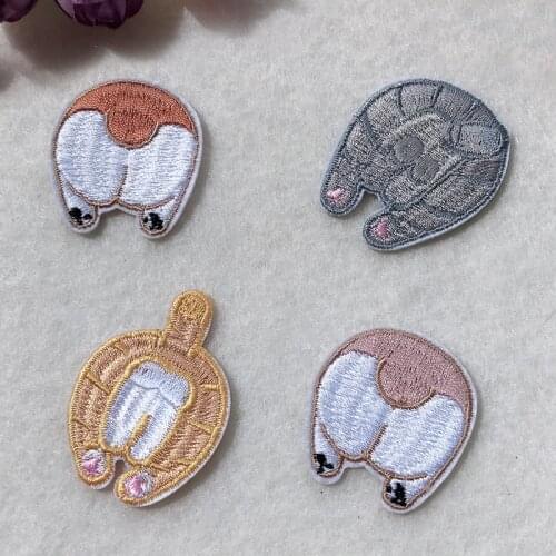 50pcs/lot Embroidery Patches Letters Clothing Decoration Accessories Animal Ass Cat Diy Iron Heat Transfer Applique