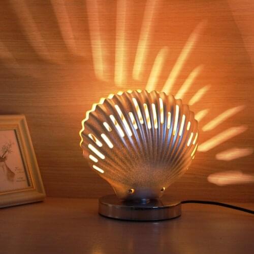 Ins Shell Table Lamp Modern Girl Gift Living Room Bedroom Study Decorative Lamp Creative Childrens Room Small Night Lamp