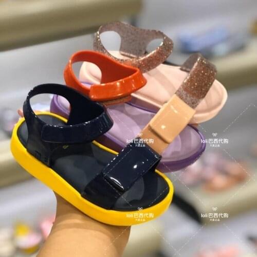 New Mini Melissa Jelly shoes 2020 Kids Girl Summer Sandals Childrens Fashion Beach Sandal Toddler Candy Shoes Non-slip HMI016