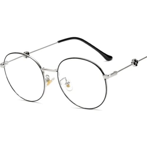 Veshion Lucky Clover Anti-blue Light Round Ultralight Glasses Frames Men Women Optical Fashion Computer Glasses