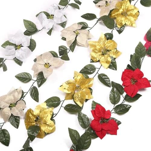 Wholesale Simulation of Green Leaves Wedding Christmas Home Decoration Plant Ornaments Garland Rattan Ceiling Branches Entwined