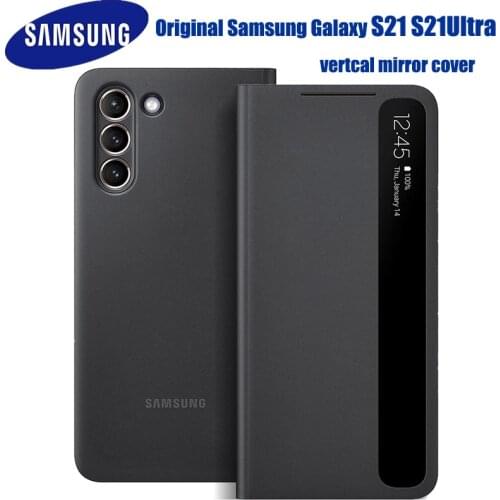 Original official Samsung Mirror Smart View Flip Case For Galaxy S21 Plus /S21 Ultra 5G Phone LED Cover S-View Cases EF-ZG998