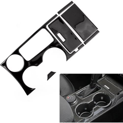 1 Set LHD Console Gear Shift Box Panel Covers Trims Black Carbon Fiber Fit for Ford Explorer 2013 2014 2015 2016 2017 2018 2019