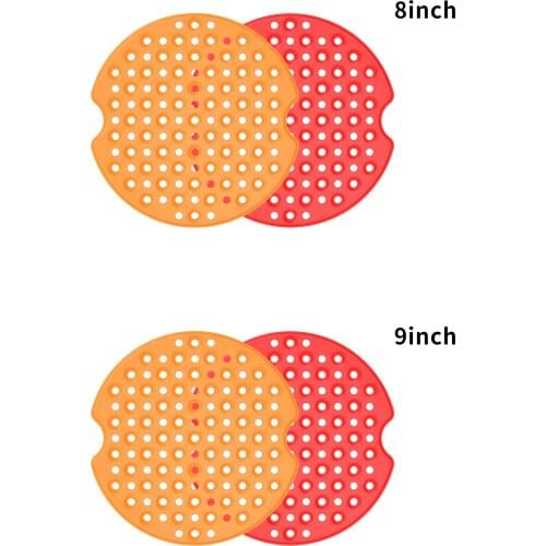 Air Fryer Liner Food Grade Reusable Silicone Anti-slip Round Air Fryer Mat Non-Stick Steaming Basket Mat Cooking Kitchen Tool