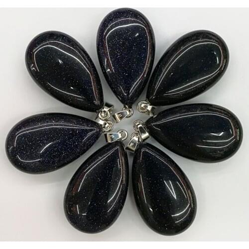 Wholesale blue sand big water drop pendant Charms natural stone pendants for Necklaces jewelry making 10PCS/lot