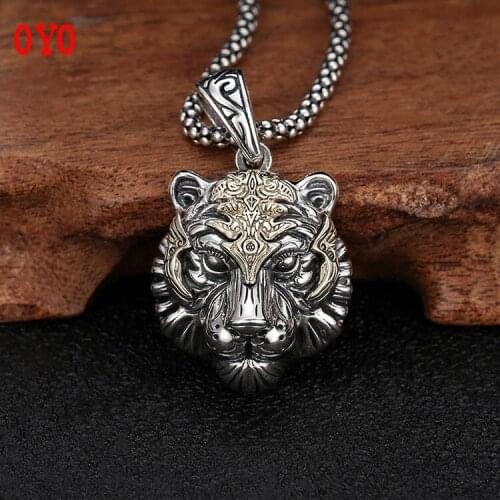Real s925 sterling silver jewelry mens retro Thai silver fashion