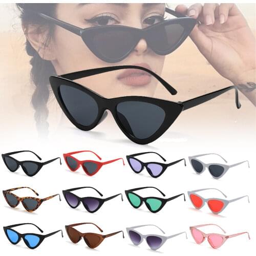 Sexy Ladies Cat Eye Sunglasses Retro Small Triangle Sun Glasses UV400 Sun Shades Glasses Outdoor Cycling Fishing Eye Goggles
