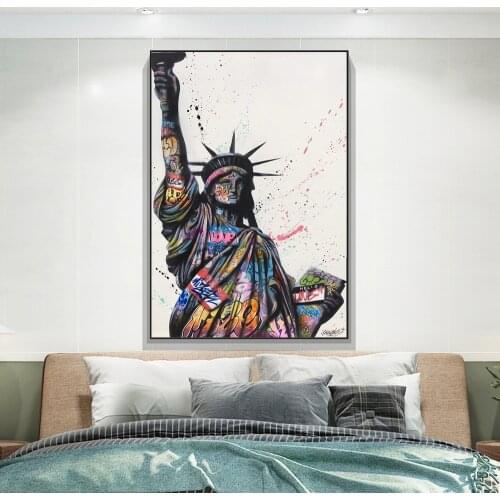 Statue of Liberty Graffiti art Paintings on the Wall Art Posters and Prints Street Art of Statue of Liberty Pictures Home Decor