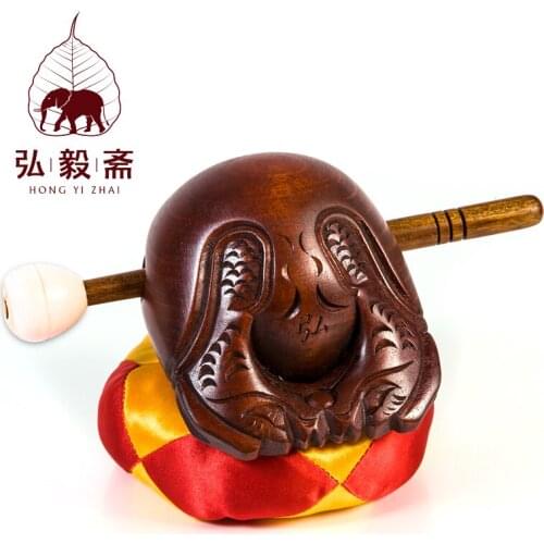 Hony vegetarian Buddha monolith camphor wood hand carved Fish Carving ancient lacquer not containing Muyu cushion Pihui