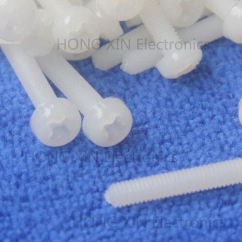 M3*4/5/6/8/10/12/15/18/20/22/25/30/35 white 1pcs Round Head nylon Screw plastic screw brand new RoHS compliant PC/board DIY