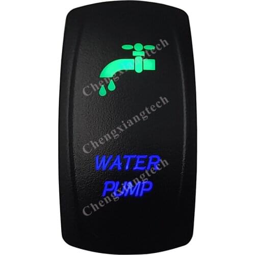 12v/24v Waterproof Marine Grade Boat Car 5P SPST ON-OFF Up Green & Down Blue Led Light Rocker Toggle Switch Water Pump