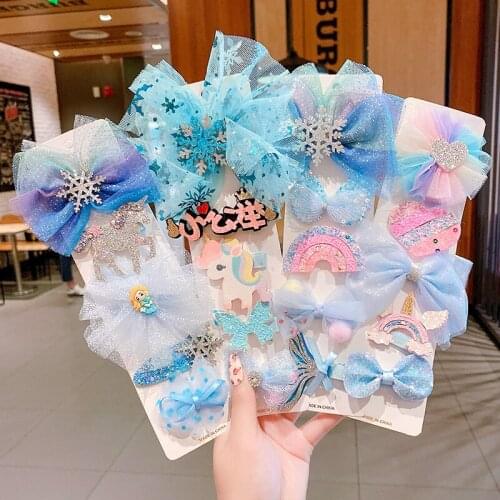 New Girls Cute Princess Chiffon Bow Hairpins Kids Cartoon Sweet Headband Hair Ornament Clips Barrettes Fashion Hair Accessories