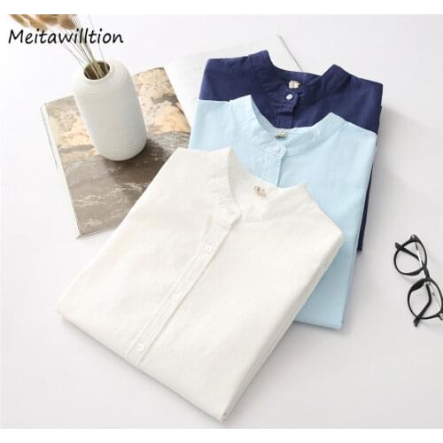 New 2019 Autumn Slim Office Woman Blouse Ladies Long Sleeve White Shirt Casual O Neck Plus Size Tops Korean Cotton Blouse