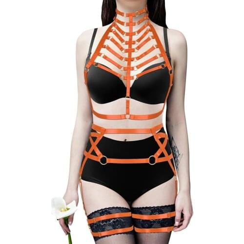 Pentagram Harness Fashion Porn Sexy Lingerie Set Hollow Bra Womens Underwear Erotic Fetish Goth Accessories Bondage Suspender