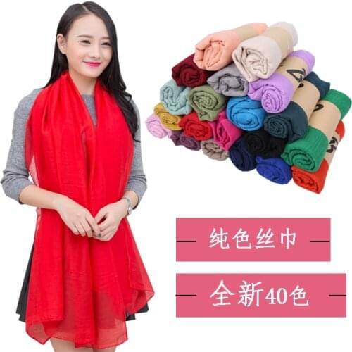 New Fashion Women Scarf Vintage Ladies Solid Color Black Red White Scarves Warp summer women Scarf