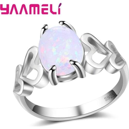 New Arrival Opal Stone Rings For Women 100% 925 Sterling Silver Oval Ring For Weddings/Engagemengt Jewlery Wholesale