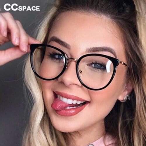 48159 Cat Eye Round Plastic Titanium Glasses Frames Ultralight Men Women Optical Fashion Computer Glasses