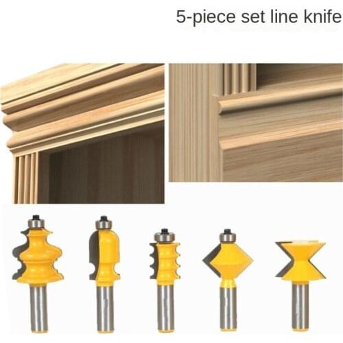 5PCS 1/2 Shank DIY Bookshelf Molding & Edge Banding Woodworking Tools Router Bit Table Edge Bit CNC Door Knife Wood Processing