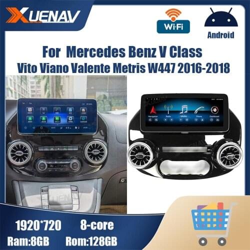 128GB car radio For Mercedes Benz V Class Vito Viano Valente Metris W447 2016 2017 2018 Android GPS navigator Head Unit