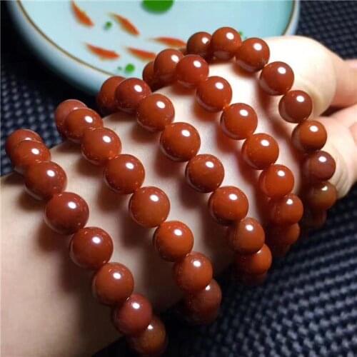 FREE SHIPPING Natural Red Rabbit Hair Rutilated Quartz Crystal Beads Bracelet 10mm AAA