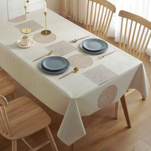 Nordic Style pvc Household Checkered Waterproof Tablecloth Printing Table Cloth Plastic oil Resistant Home