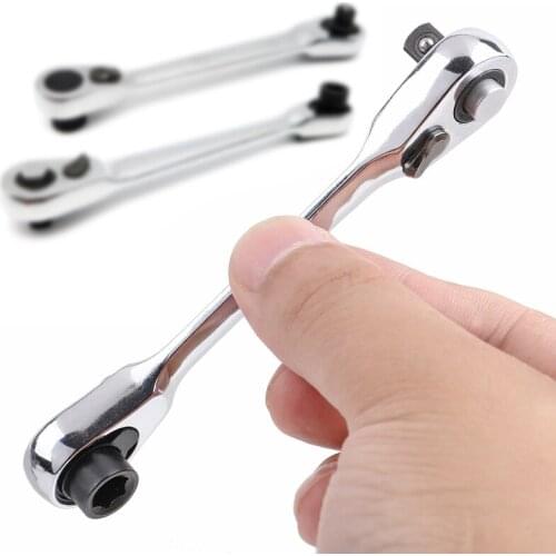 Double-Ended Torque Small Socket Wrench Spanner Hand Repair Tools Wrench Repair Tools 1PC 1/4"Mini Ratchet Wrench 130*22*19mm