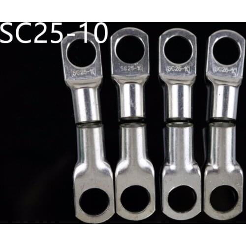 SC25-10 Tined copper connecting terminal SC25-10(DTGA) bolt hole cable lugs battery terminals 25mm square wire