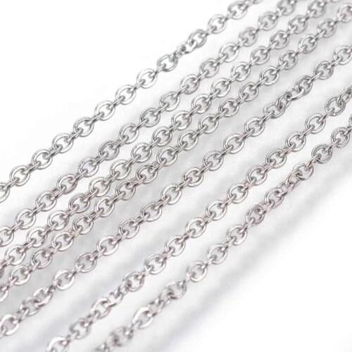 2 Meter Soldered Stainless Steel Cable Chains Link Chain for Jewelry Making DIY Bracelet Necklace Accessories Finding 2x1.5x0.4m