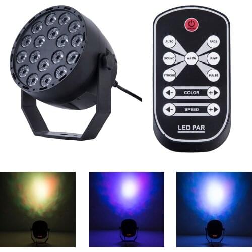 Sound activated RGB PAR Lamp for holiday decoration/DJ KTV bar DMX512 Christmas party light remote disco stage lights