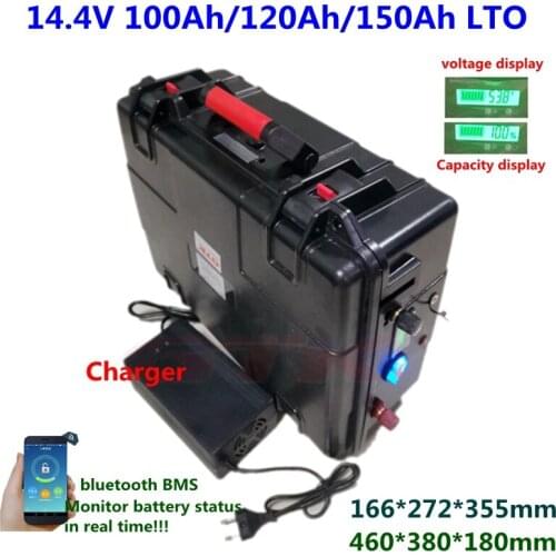 GTK LTO 6S 14.4v 100ah 120ah 150ah not 160Ah 180Ah 200Ah Lithium titanate battery not 12V for motorhome RV solar+10A charger