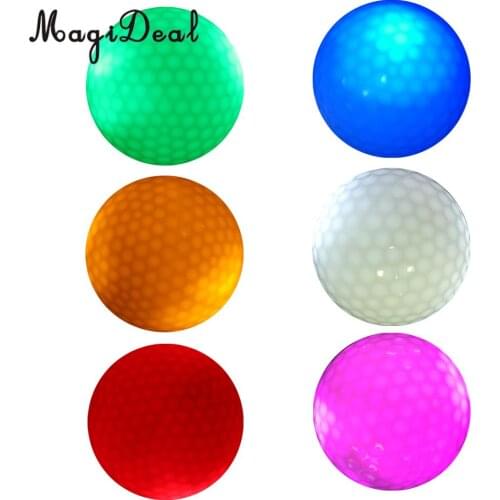 MagiDeal 6 Pieces Glow In Dark LED Light Up Golf Ball Official Size Tournament Ball ( 6 Colors)