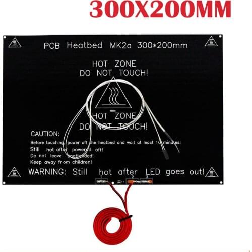 MK2A 300*200*3MM Heatbed Aluminum Plate With Led Thermsitor RepRap Ramps 1.4 Like MK2B MK3 Heated Bed For 3D Printer Parts