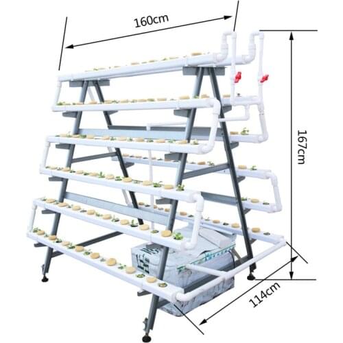 168 Holes Multi Span Greenhouses Vertical NFT Hydroponic Systems For Lettuce