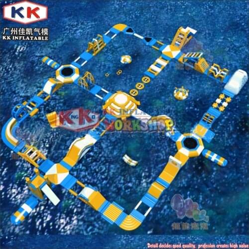 Inflatable Amusement Park Team Building Equipment Sea Lake Floating Inflatable Water Park