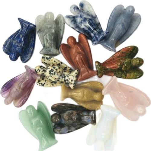 Natural gemstone crafts crystals healing stones pink rose quartz reiki angel for home decoration