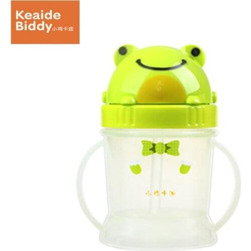 Shatter-proof carton spill-proof heat-resistant straw handle 240ml water bottle learning drink sippy baby cup on sale KD3310