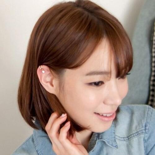 Stainless Steel C Shape Cross Clip Ear Gold Silver Ear Clip Earrings For Women No Piercing Fake Cartilage Earring