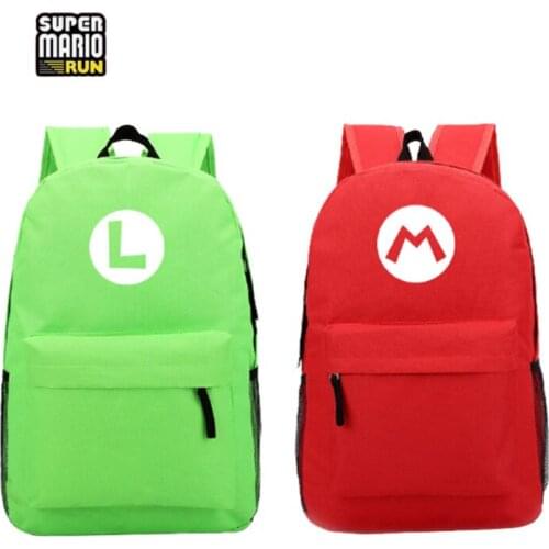 Super Mario Boys Girls Nylon School Bag Popular Game Series Cartoon Pattern Laptop Backpack Ladies Travel Backpack School Gift