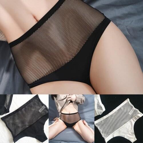 Underpants High Waist Stretch Sexy Wide-brim Fishnet Sports Underwear Womens T-shape Fitness T-pants Peach Hips Sexy Lingerie