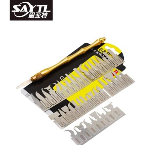 SAYTL 43in1 BGA Maintenance Knife For iPhone CPU NAND CHIP IC Remove Glue Disassemble Rework Blade