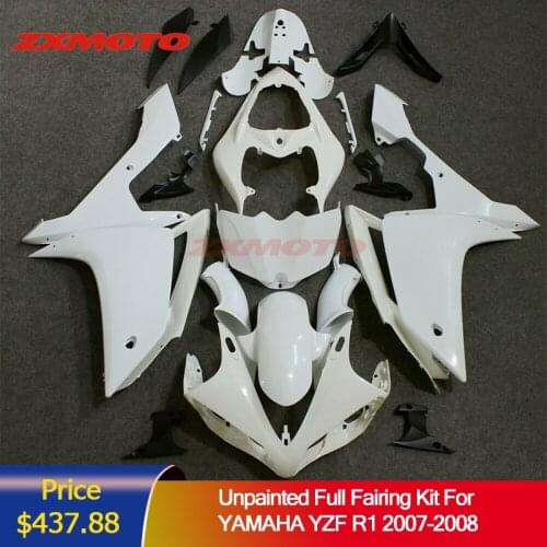 ZXMOTO Motorcycle Panel Plastic Bodywork Full Fairing Kit Set Fit For YAMAHA YZF R1 2007-2008 07 08 Unpainted Accessories ZXMT